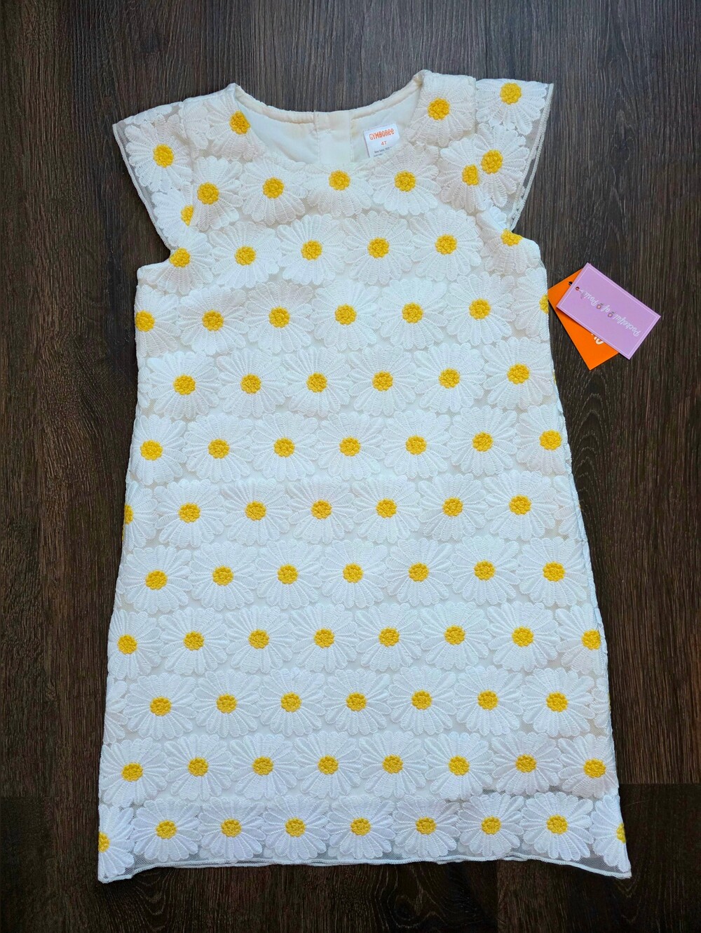 Gymboree "Pocketful of Posies" embroidered daisy lace dress